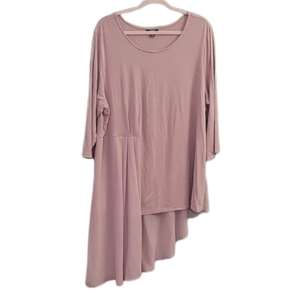 NWOT  - Alfani Dusty Pink Long Sleeve Tunic Top With Chiffon Accents - Size 3X